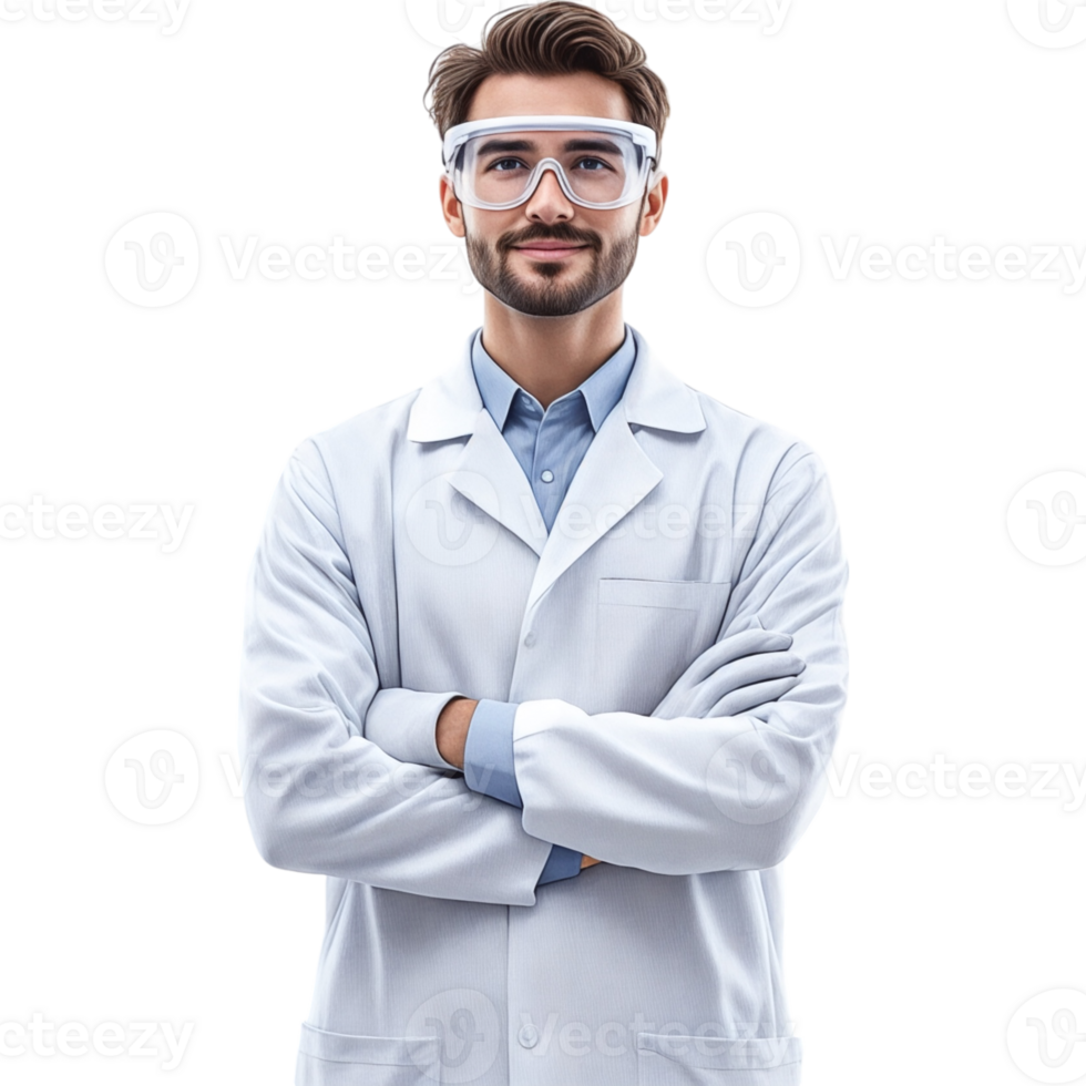 Male Scientist in a White Lab Coat png