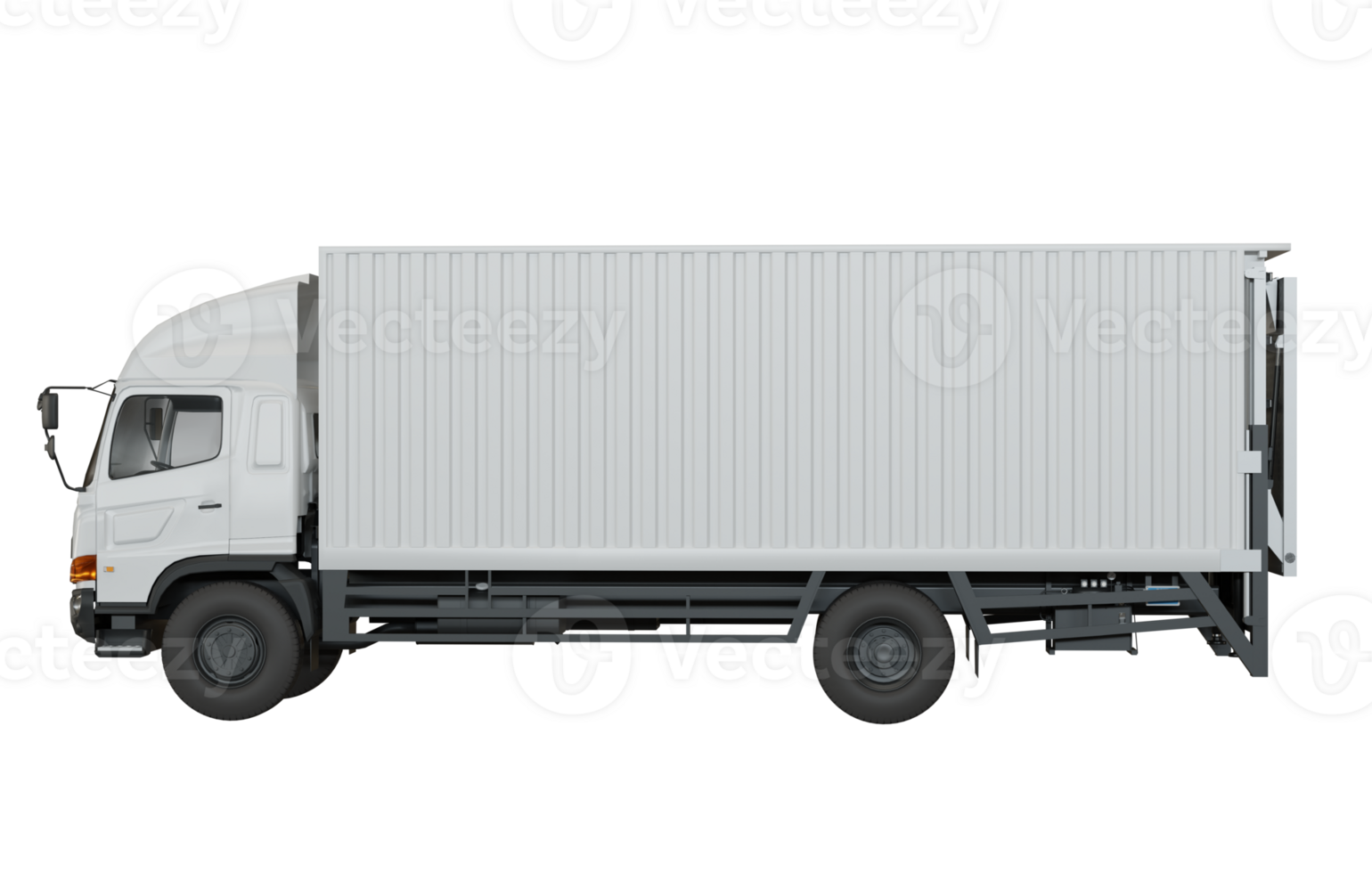 White truck Container Isolated 3d render png