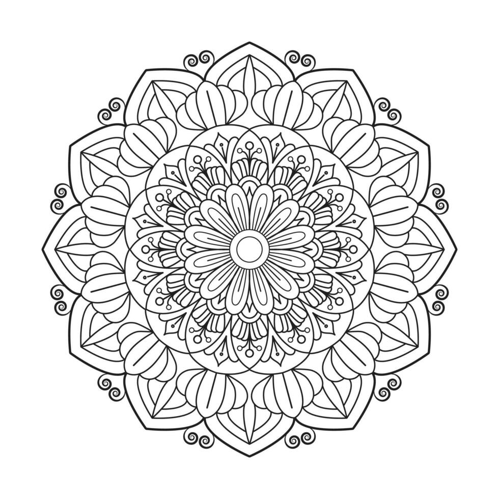 Simple Mandala Shape for Coloring design vector