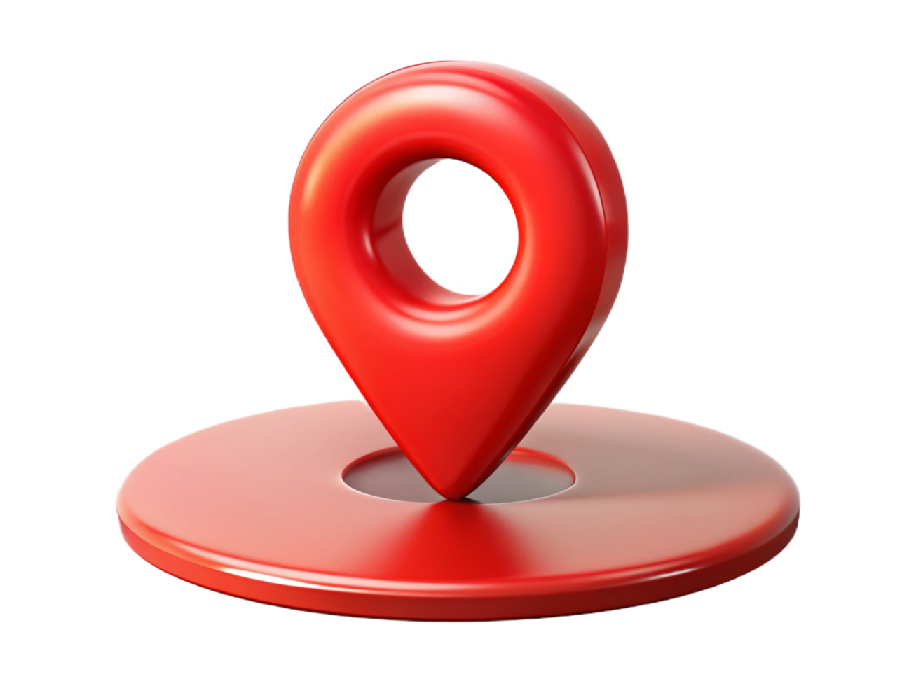 3D Rendered Red Location Pin Icon png