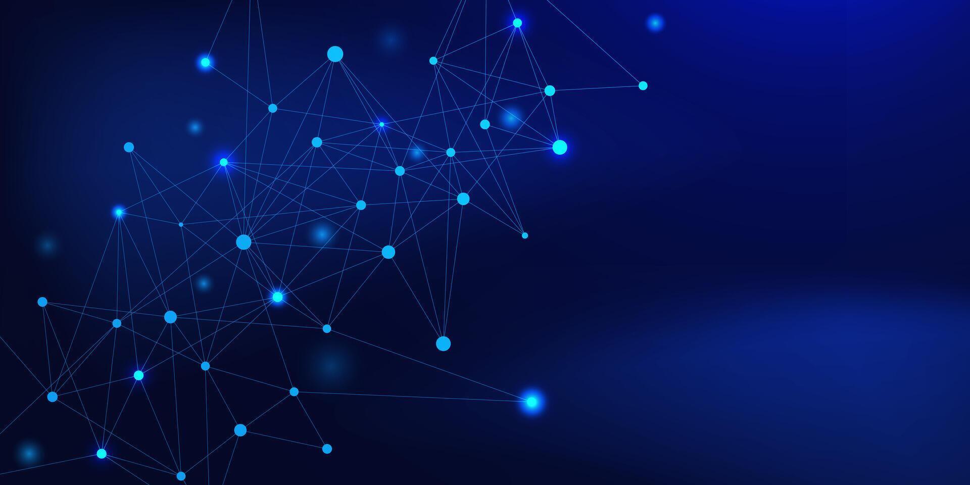 Abstract net global network connection. Social network communication with connecting dots and lines vector
