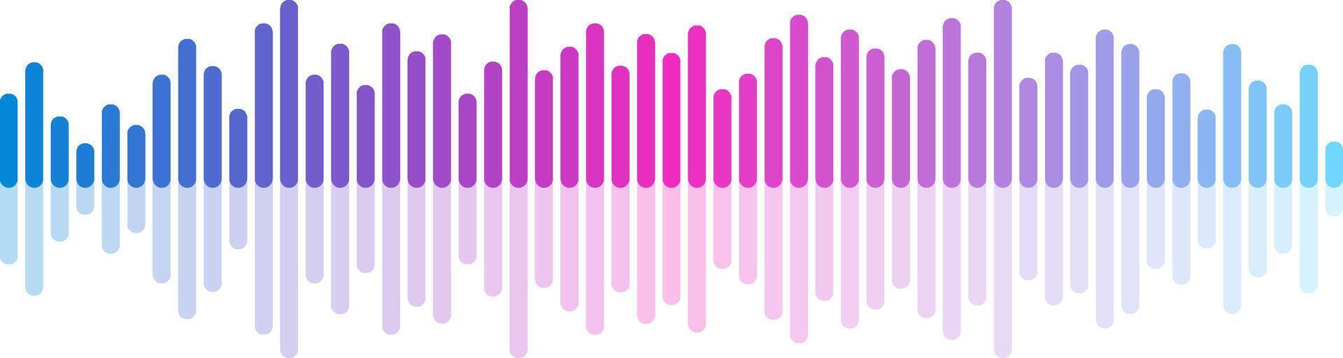 Digital EQ music equalizer and gradient sound wave design isolated on white vector
