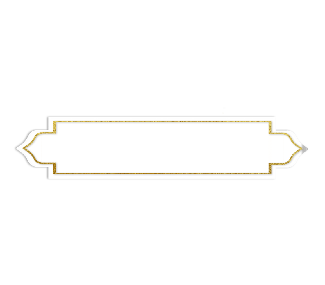 Gold frame with white border on black background png