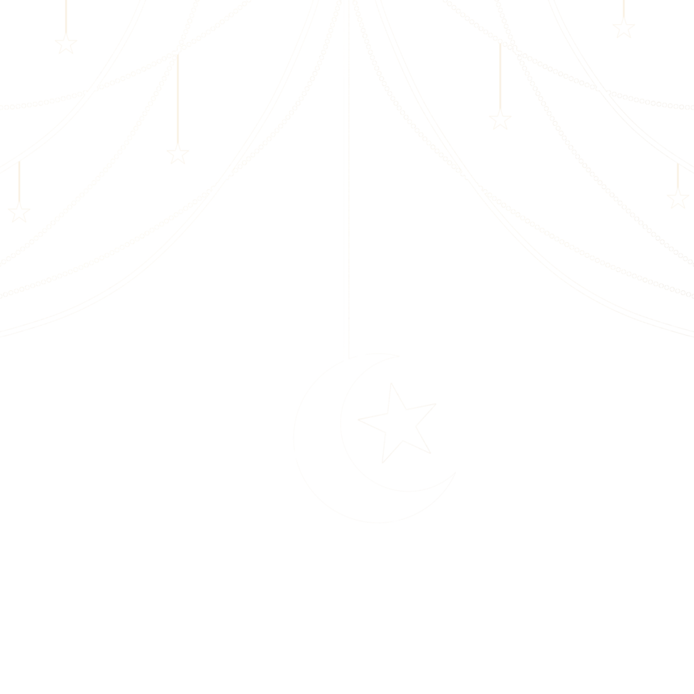 A crescent and star hanging on transparent background png