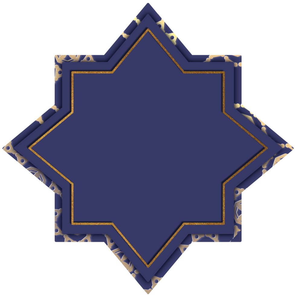 Ramadan star with gold on Transparent background png