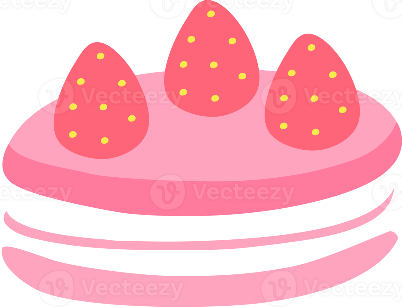 Strawberry Layered Cake for Strawberry Season in Spring png