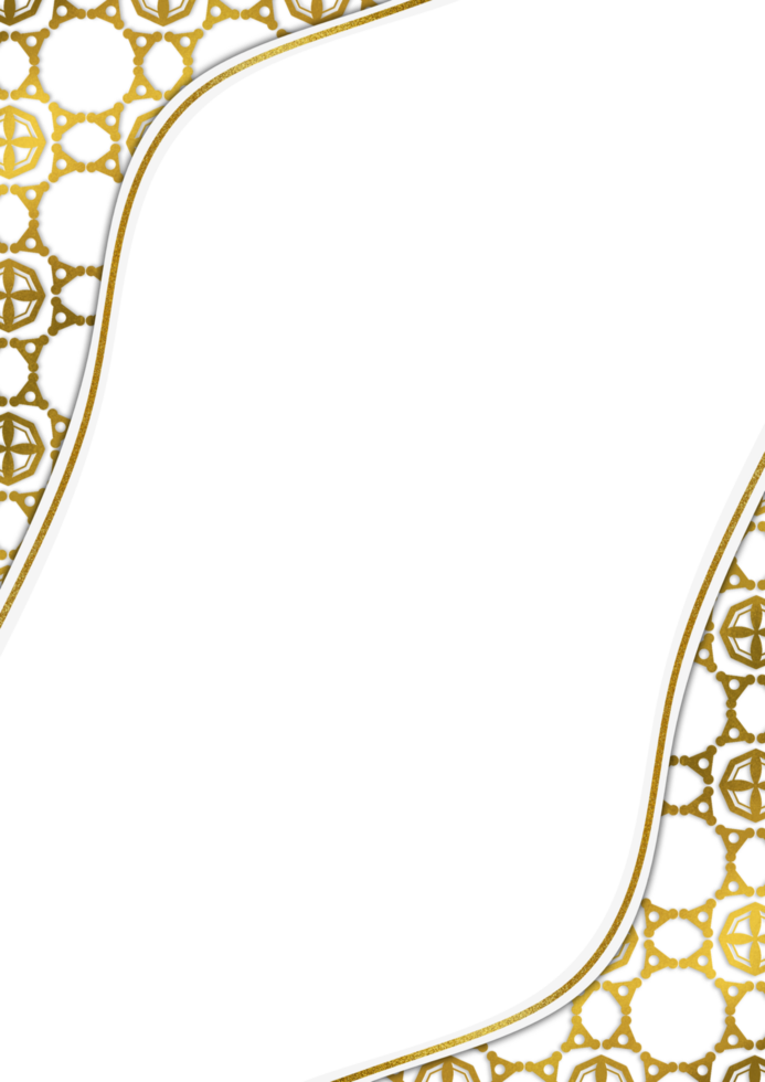 Mubarak Golden frame with a Transparent background png