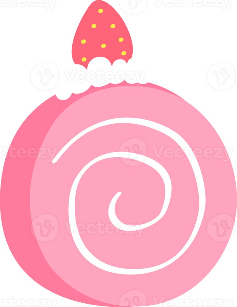 Strawberry Swiss Roll for Strawberry Season in Spring png