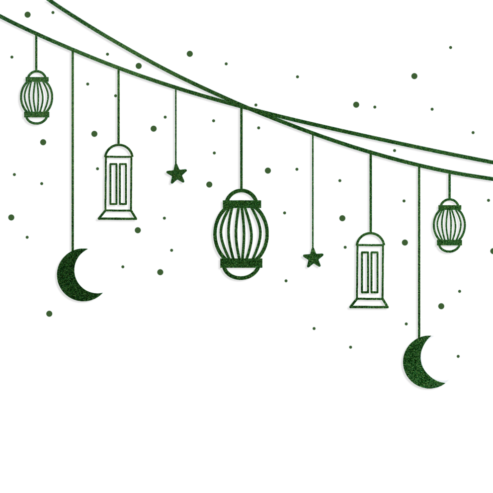 A string of lanterns hanging from the black sky png