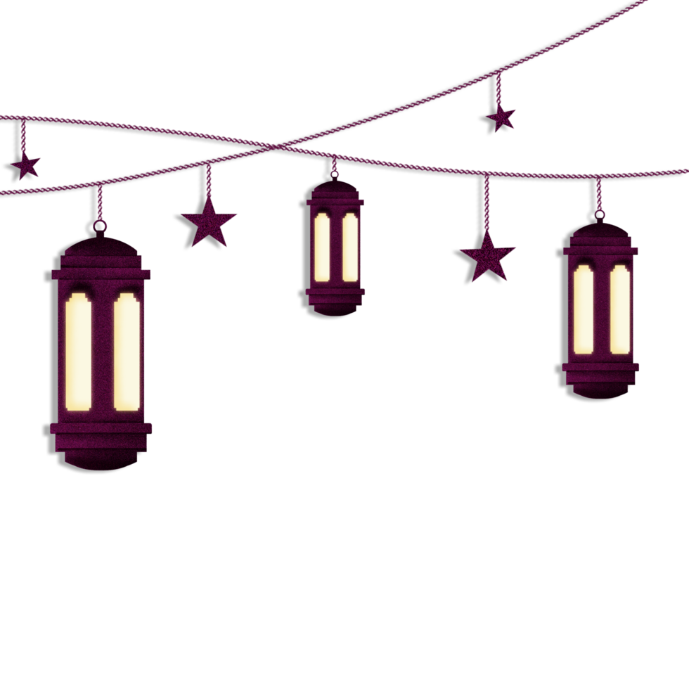 A string of purple lanterns on Transparent background png