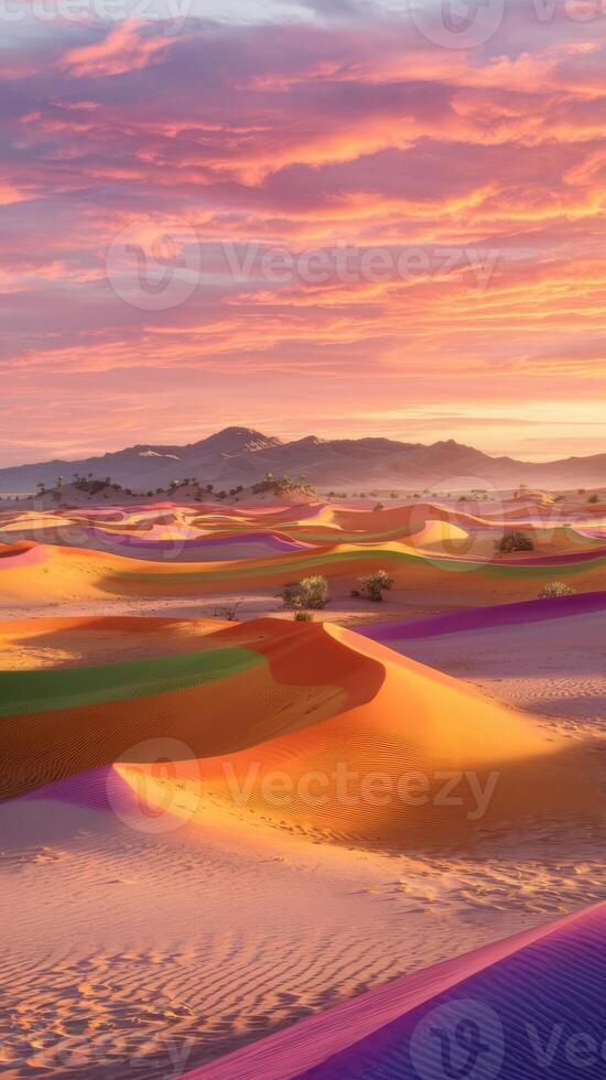 The sahara desert in morocco at sunset photo
