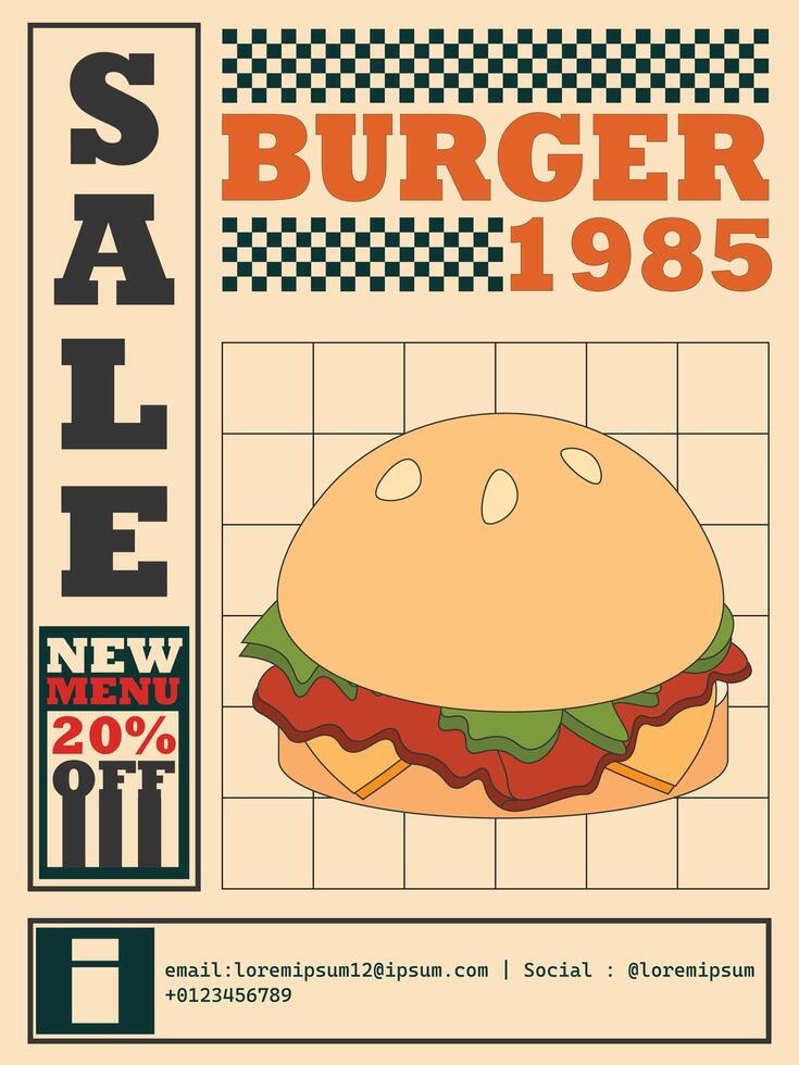 burger vintage design vector