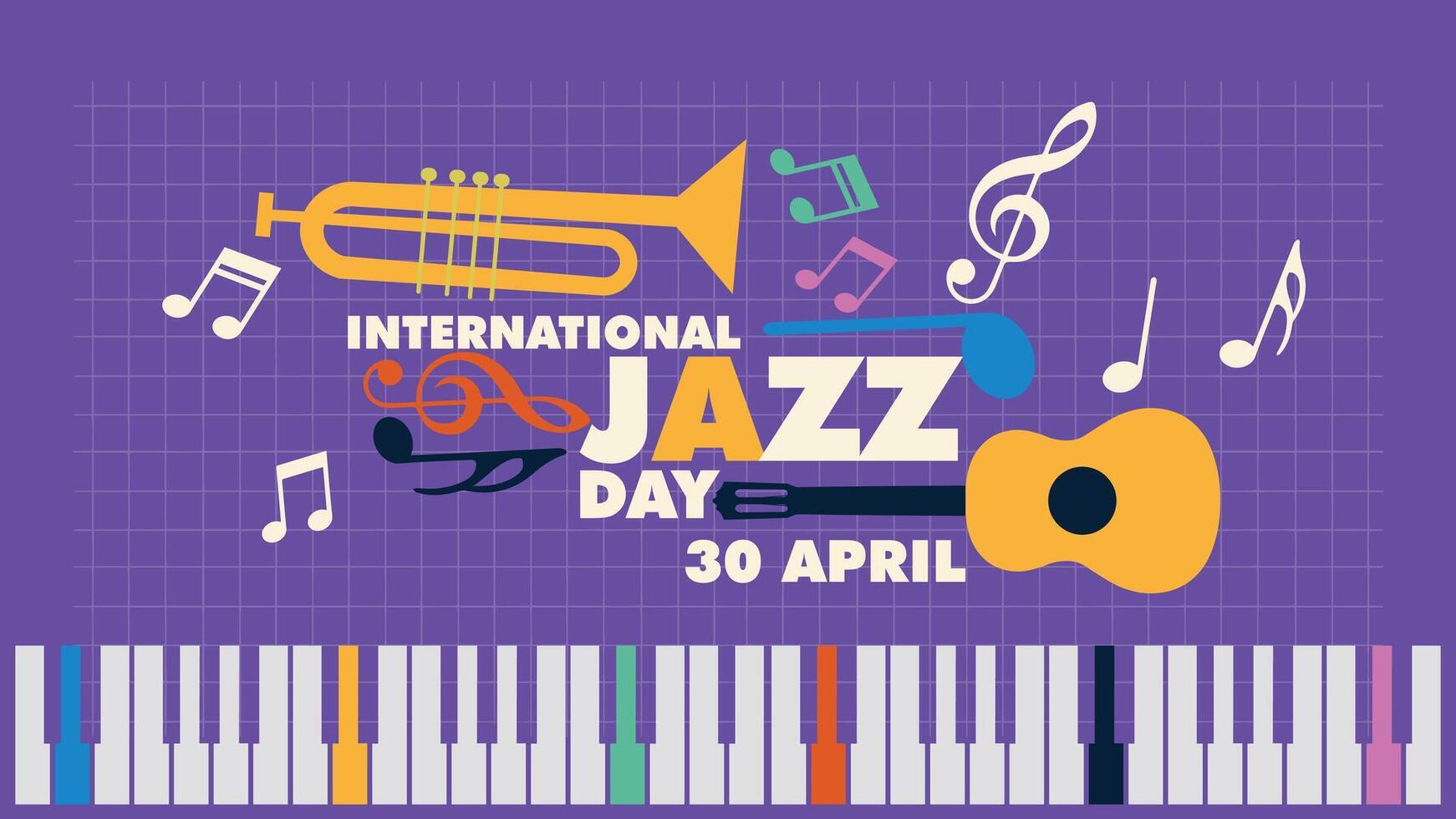 Internasional Jazz Day landing page vector