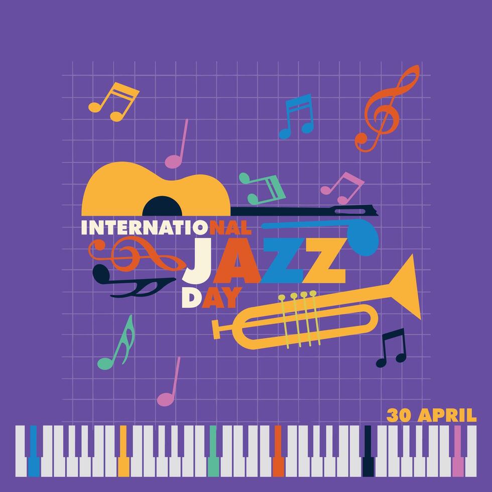 Jazz Day social media post vector