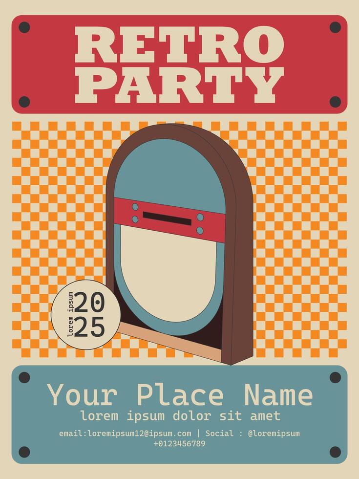RETRO design poster with vintage design style vector