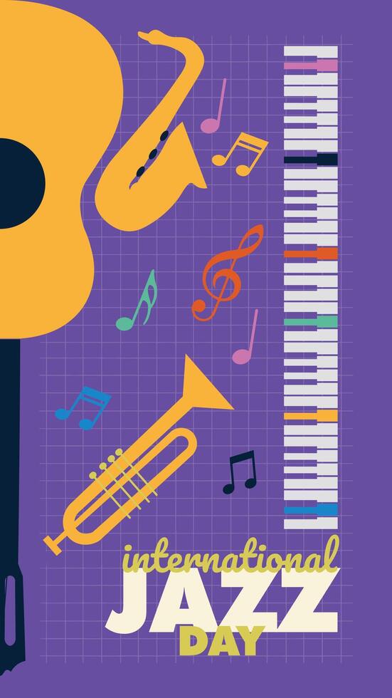 Internasional Jazz Day invitation vector