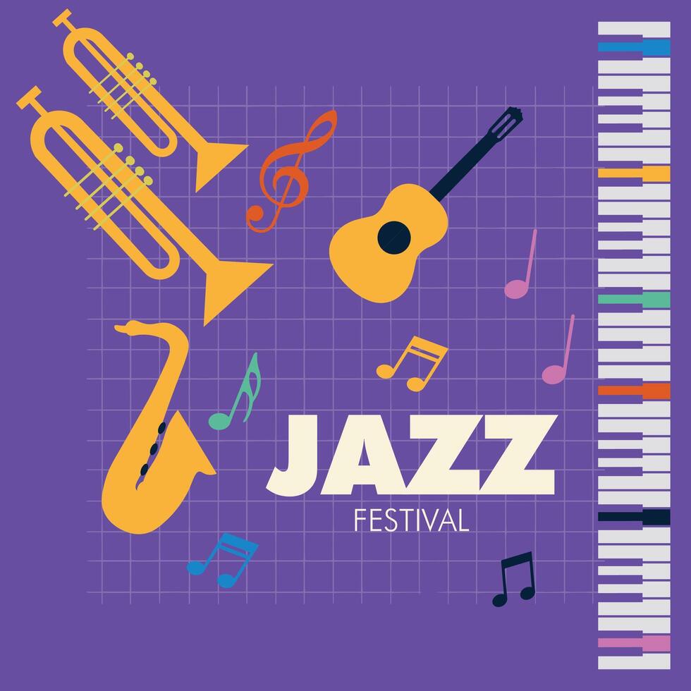 jazz festival social media post vector