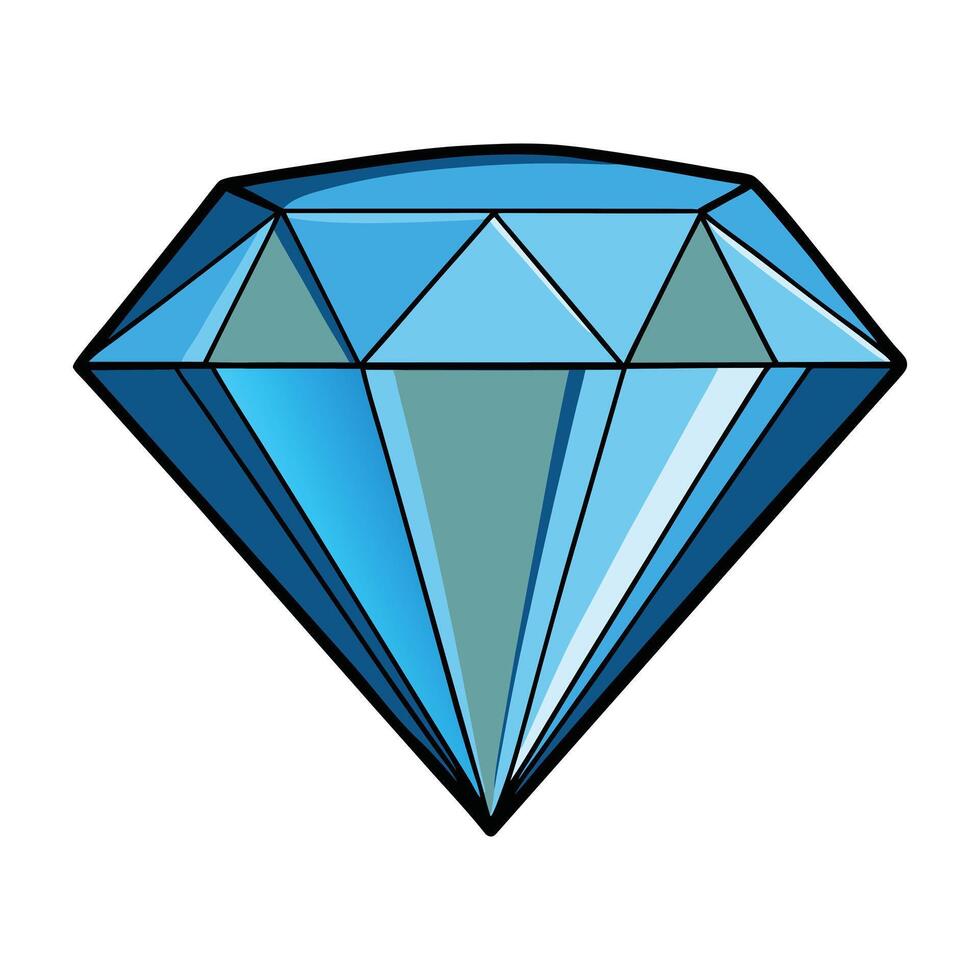Shiny Blue Diamond with a Brilliant Faceted Cut and Elegant Design vector