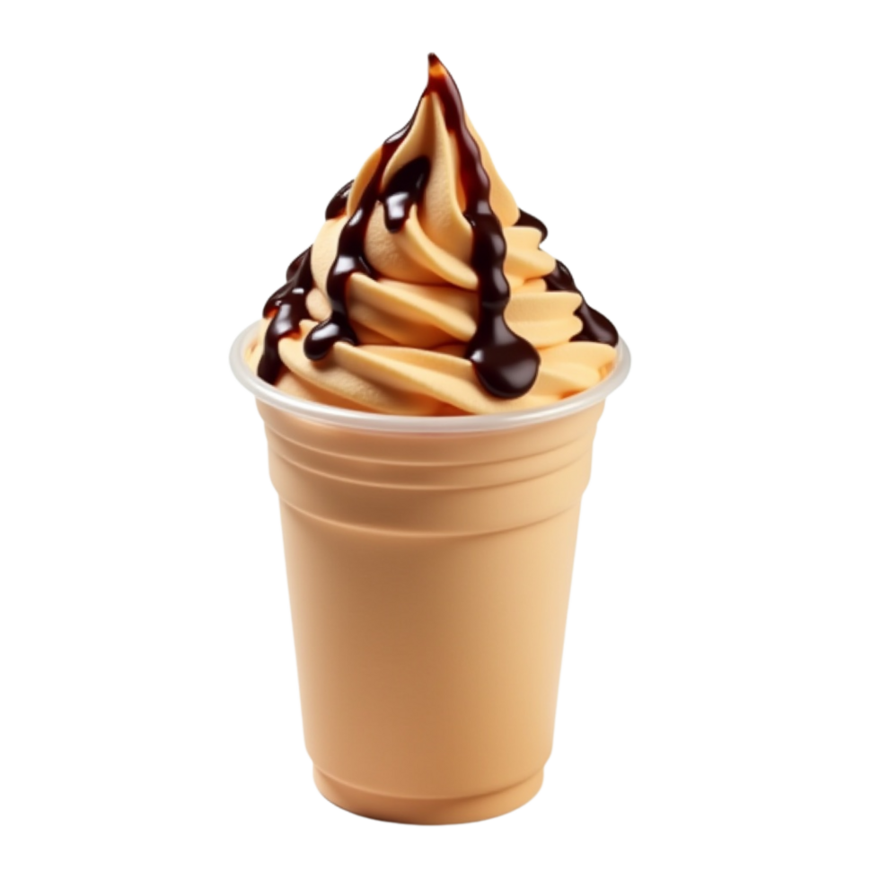 Creamy swirl of soft serve vanilla ice cream. png