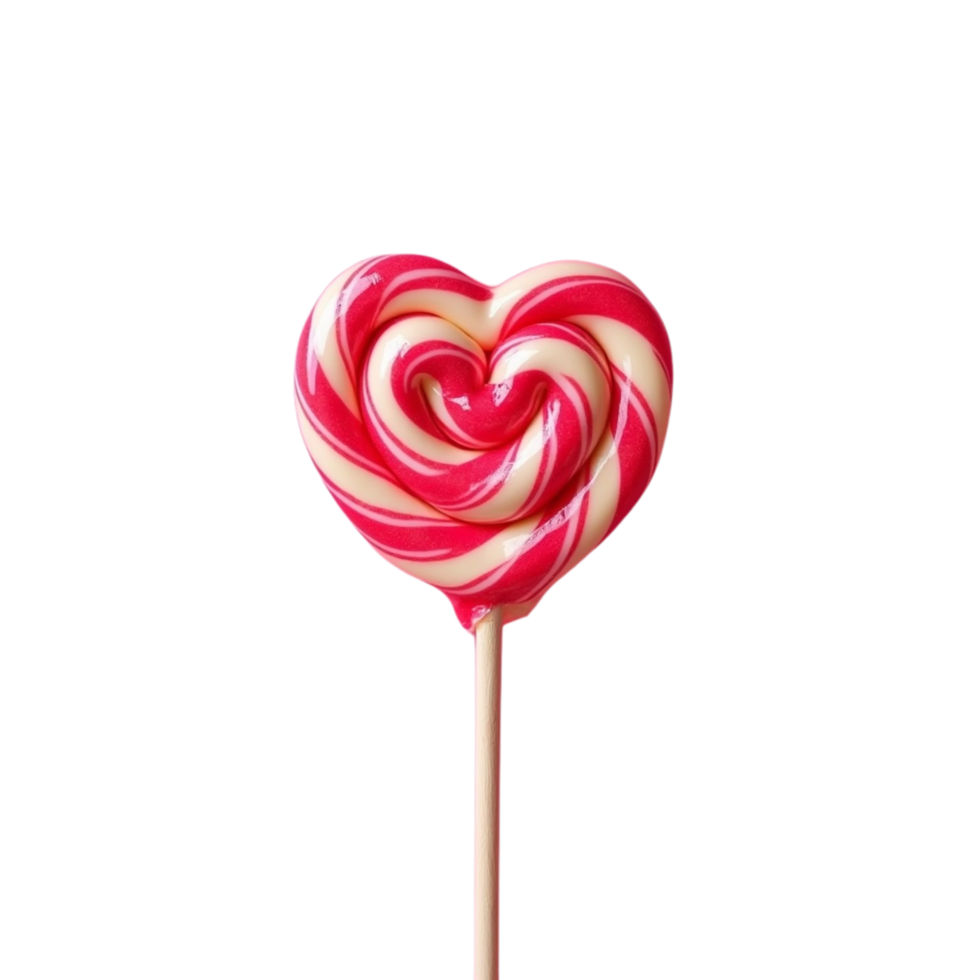 A vibrant heart shaped lollipop. png