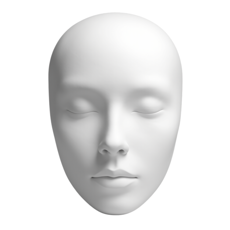 A smooth white faceless head. png