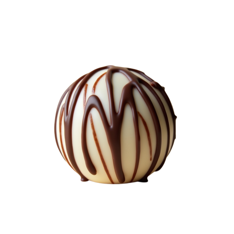 Spherical dessert composed of smooth white chocolate. png