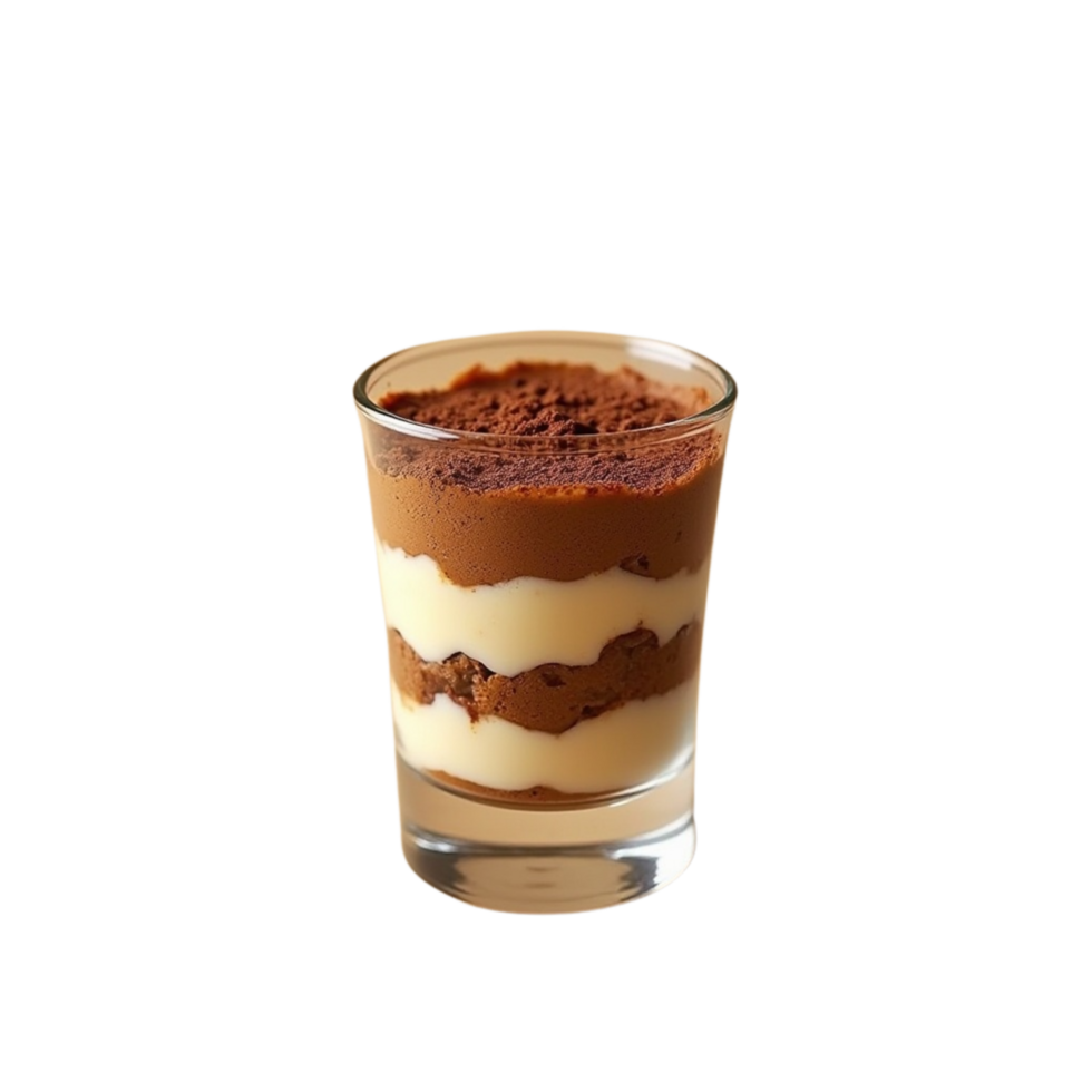 A smooth vanilla cream layer and textured chocolate base. png
