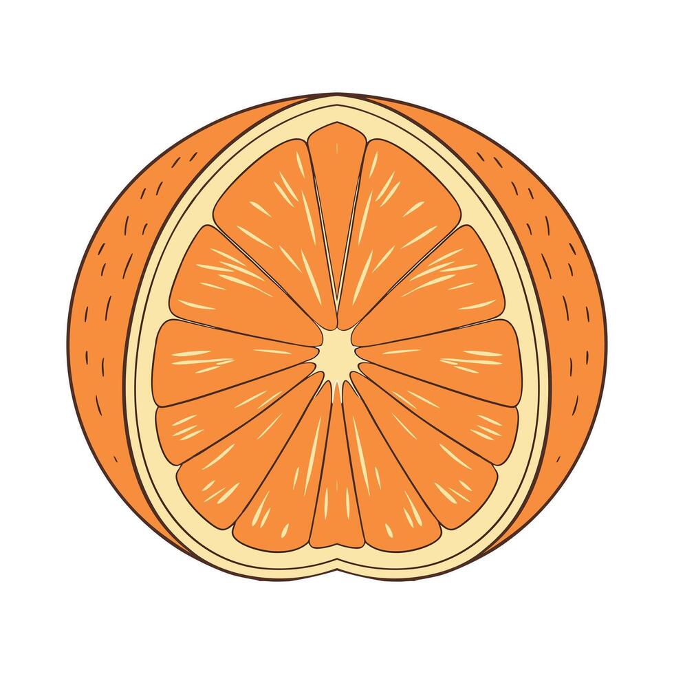 Orange Slice with a Bright and Juicy Texture Showing Freshness and Vitamin C vector