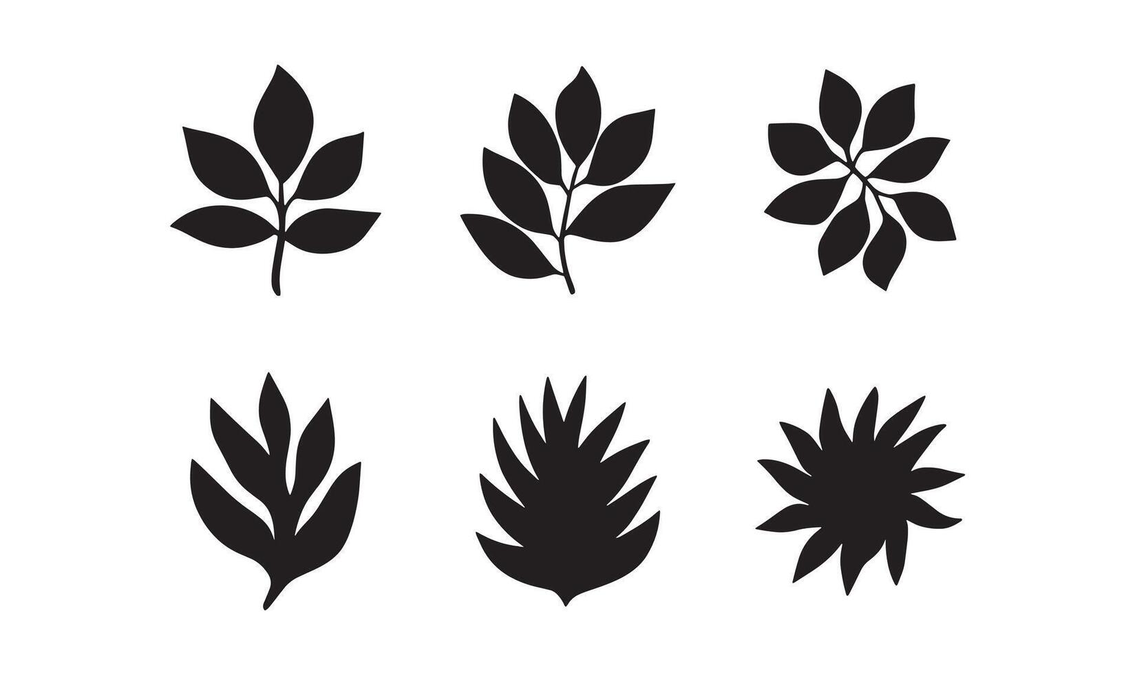 Various Leaf and Botanical Silhouettes for Natural Design Elements vector