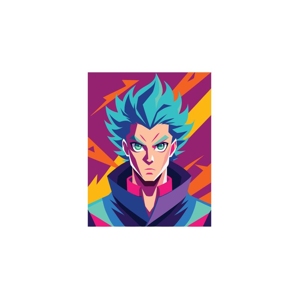 Silent Strength Expressive Anime Boy Portraits vector