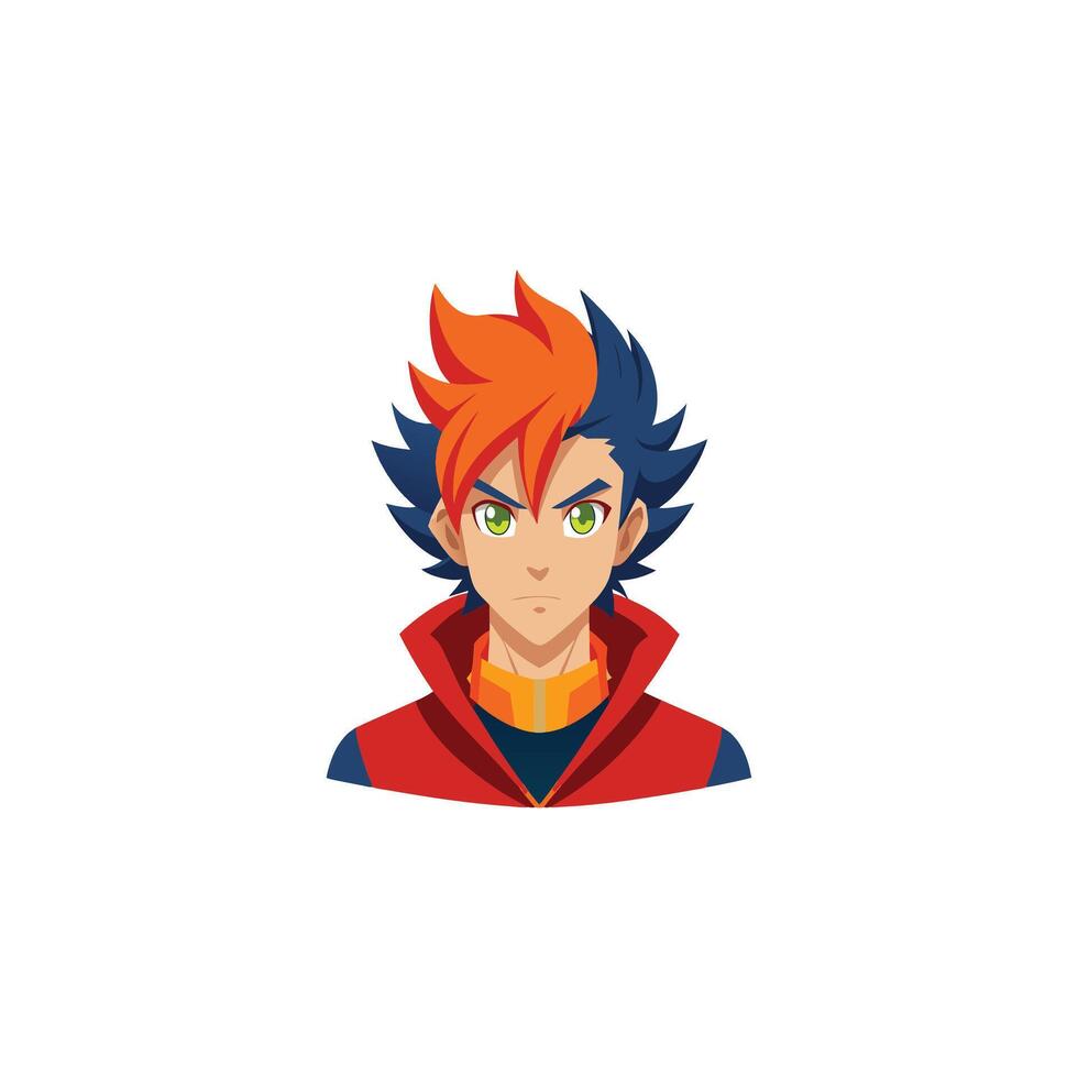 Shonen Spirit A Dynamic Anime Boy Illustration vector