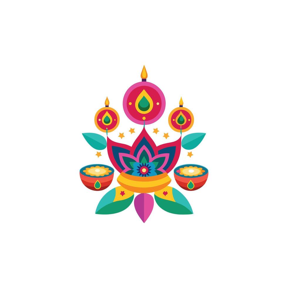 Traditional Indian Festival of Lights Illustration Design vector