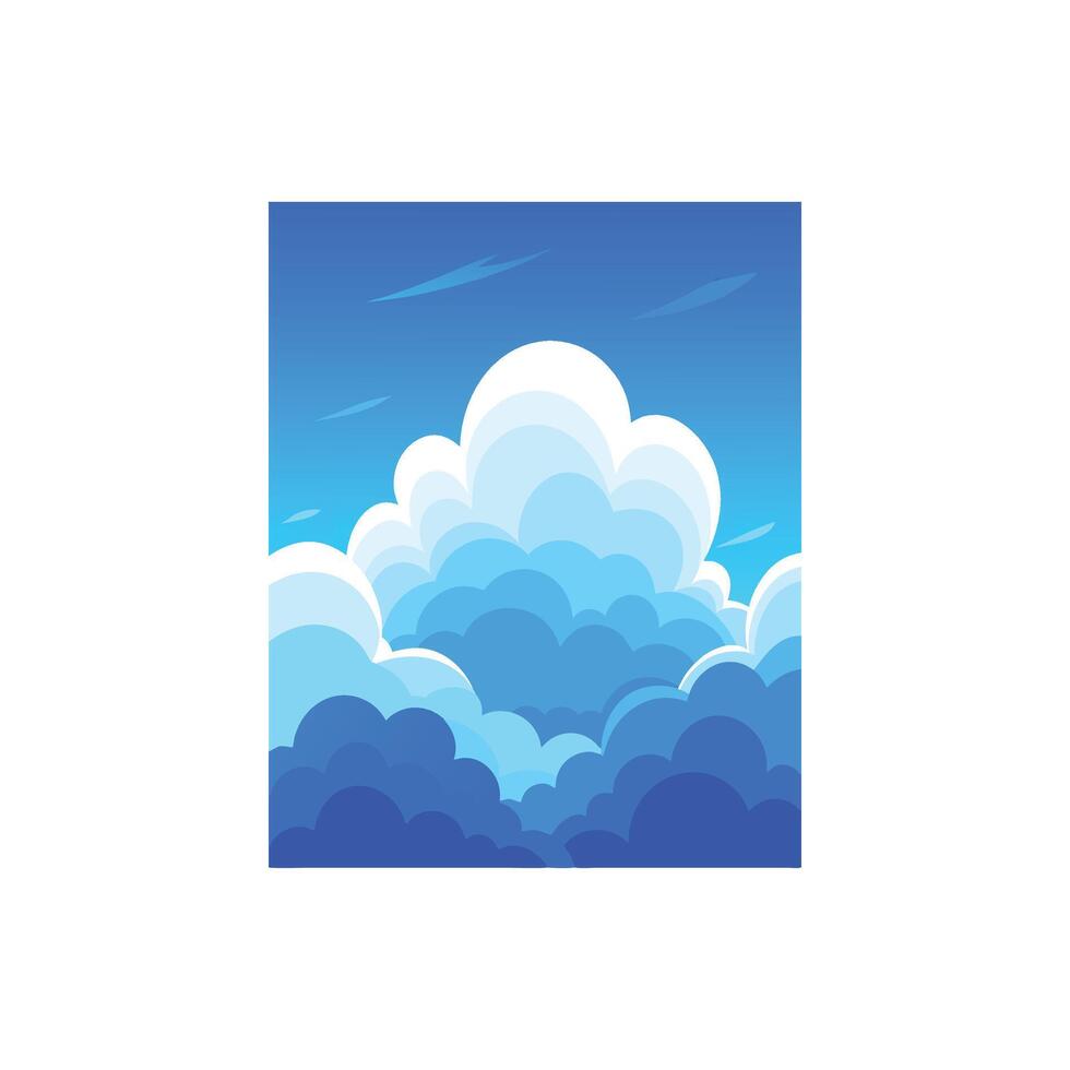 Clear Blue Sky with Soft Clouds Illustration Design vector