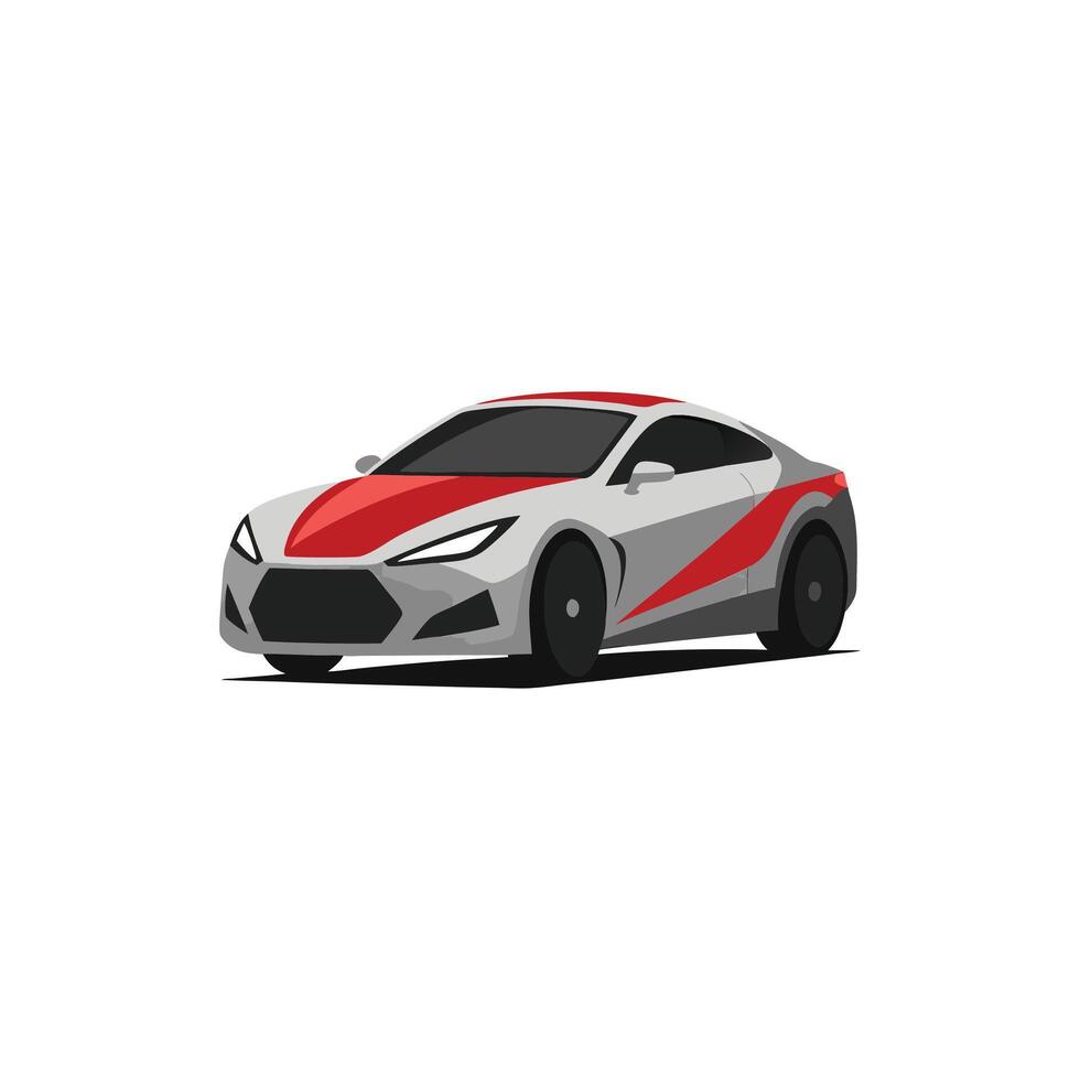 Sleek Modern Car Illustration Design on White Background vector