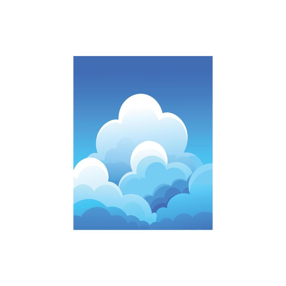 Tranquil Blue Sky with Gentle Breeze Illustration Design vector