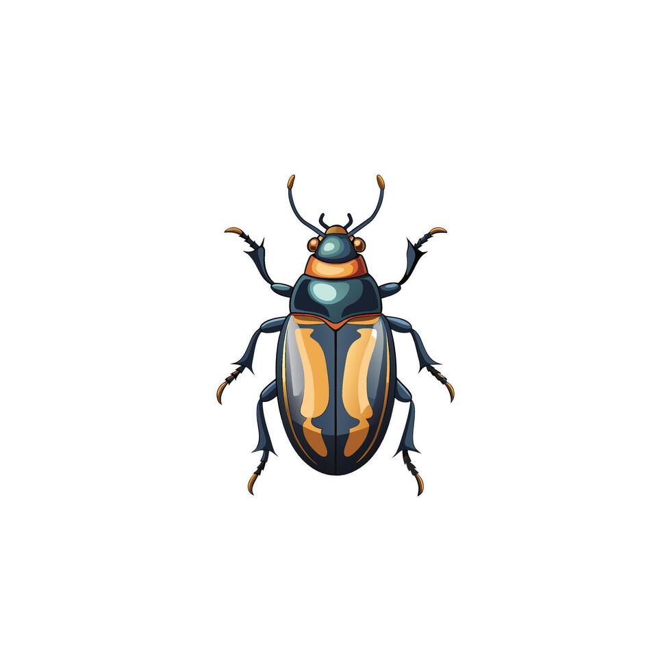 Intricate Insect Detailed Beetle Illustration on White Background vector