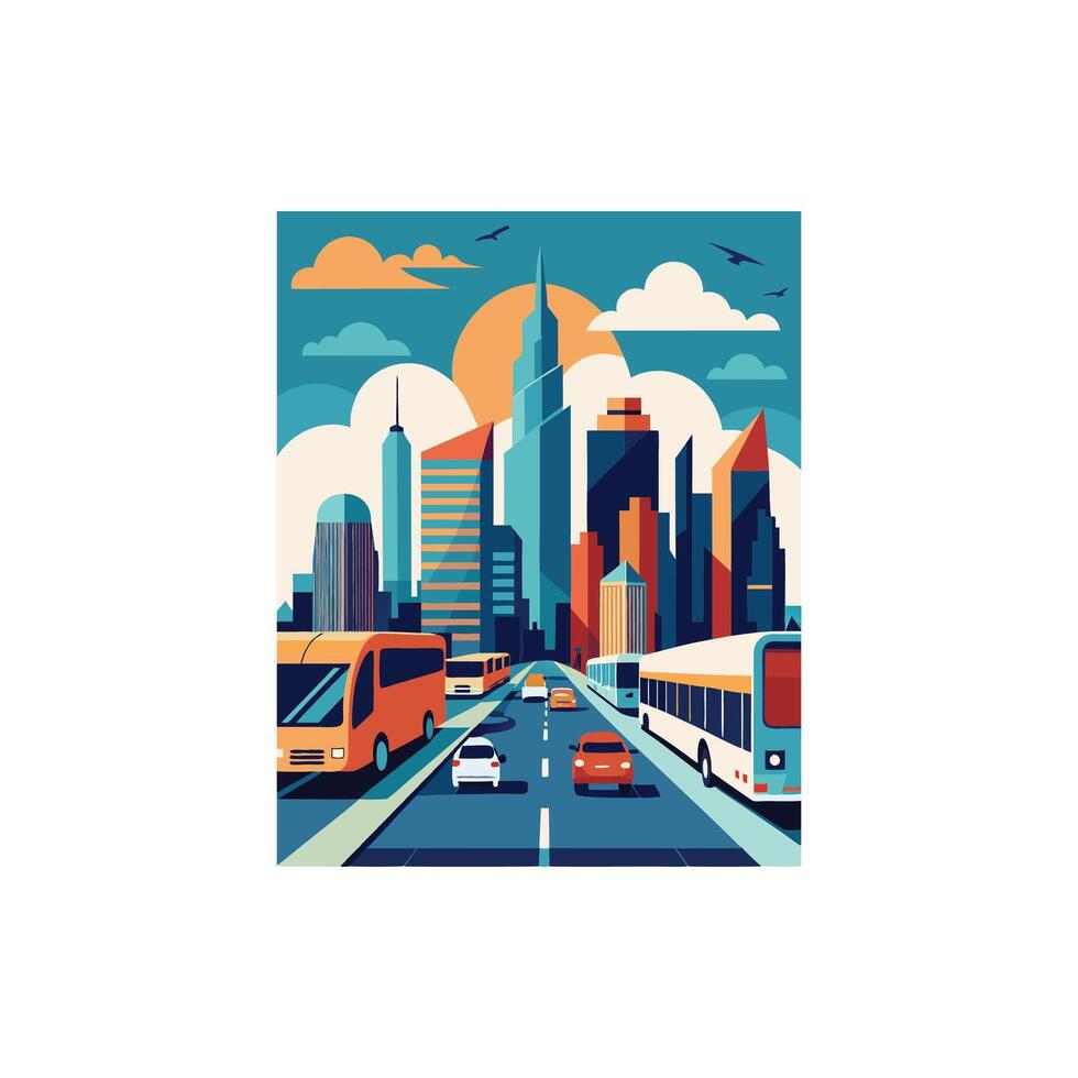 Metropolitan Dreams A Minimalist City Design vector