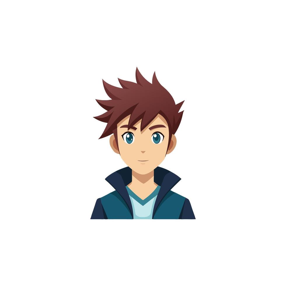 Epic Journey A Heroic Anime Boy Character Design vector