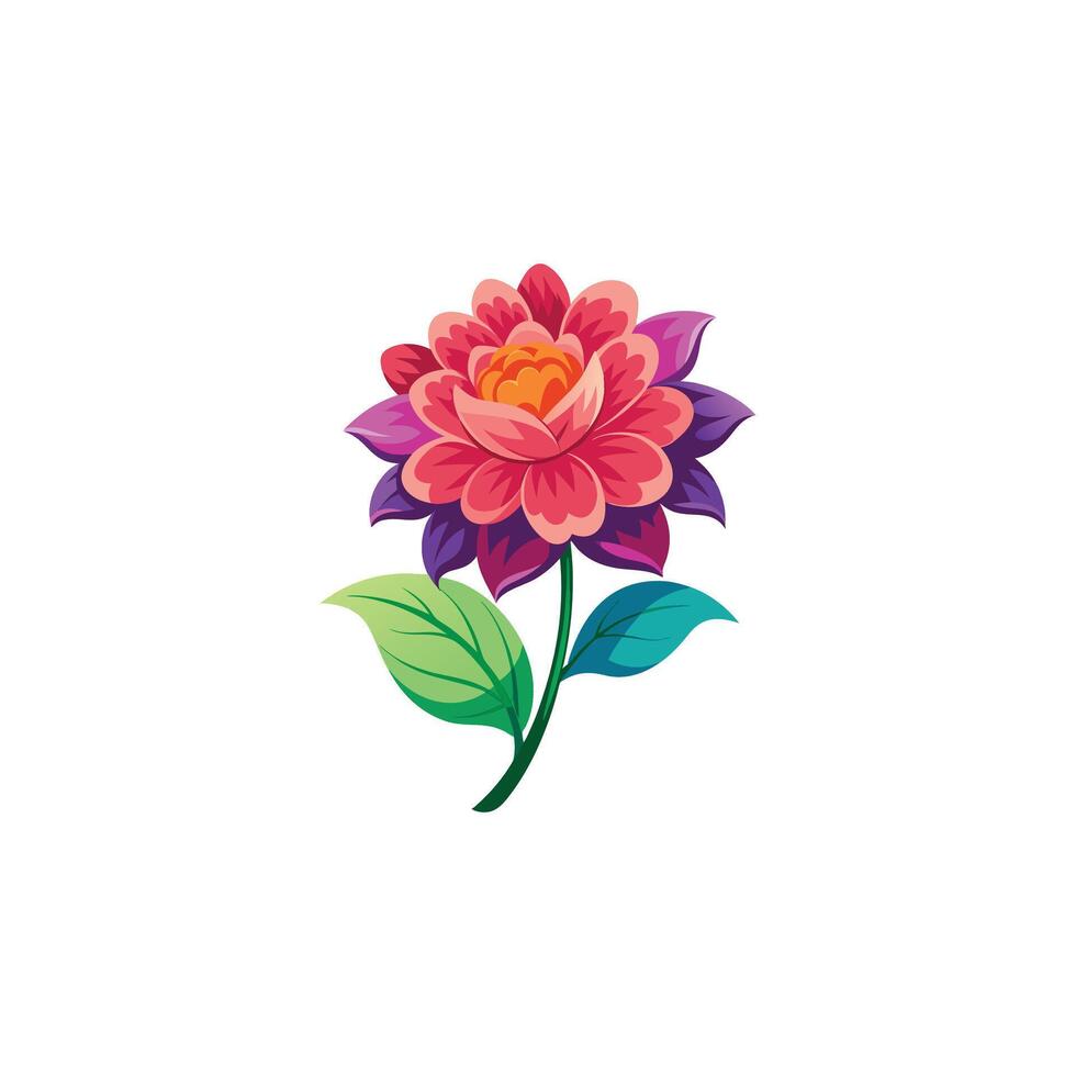Elegant Floral Bloom Illustration on White Background vector