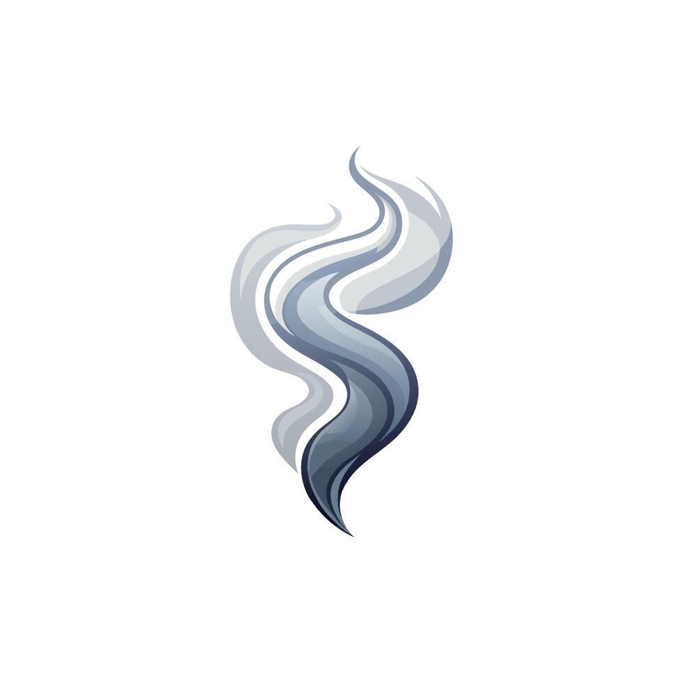 Wisps of Elegance Minimalist Smoke Illustration vector