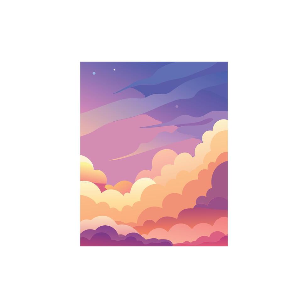 Vibrant Blue Sky with Scattered Clouds Illustration Design vector