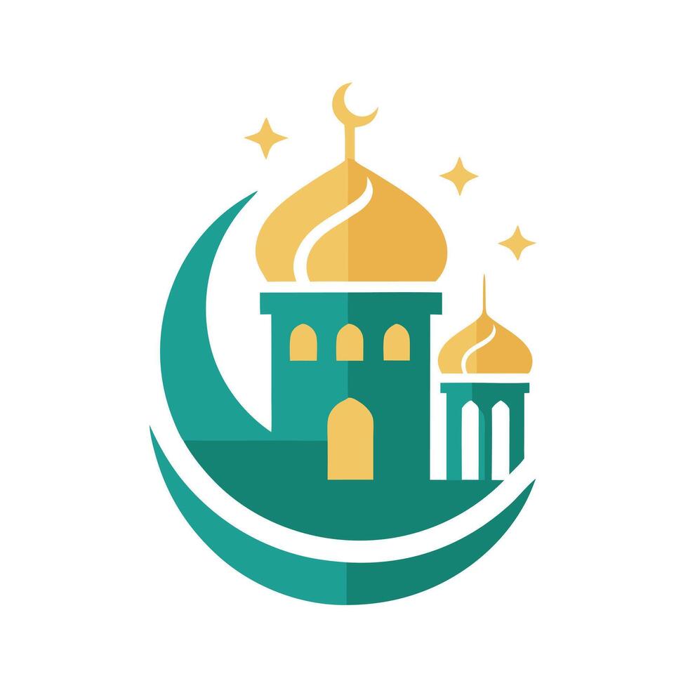 islamic mosque logo design vector