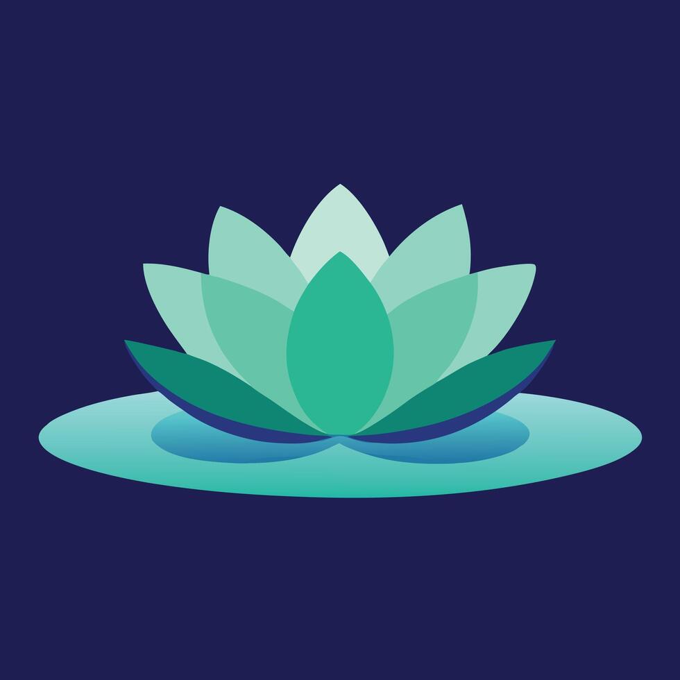 a green lotus flower on a blue background vector