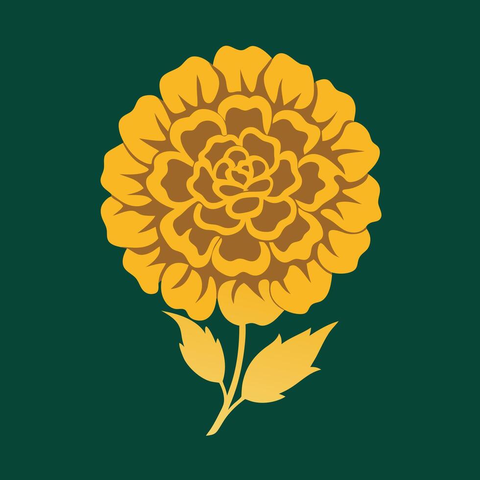 a yellow flower with leaves on it vector