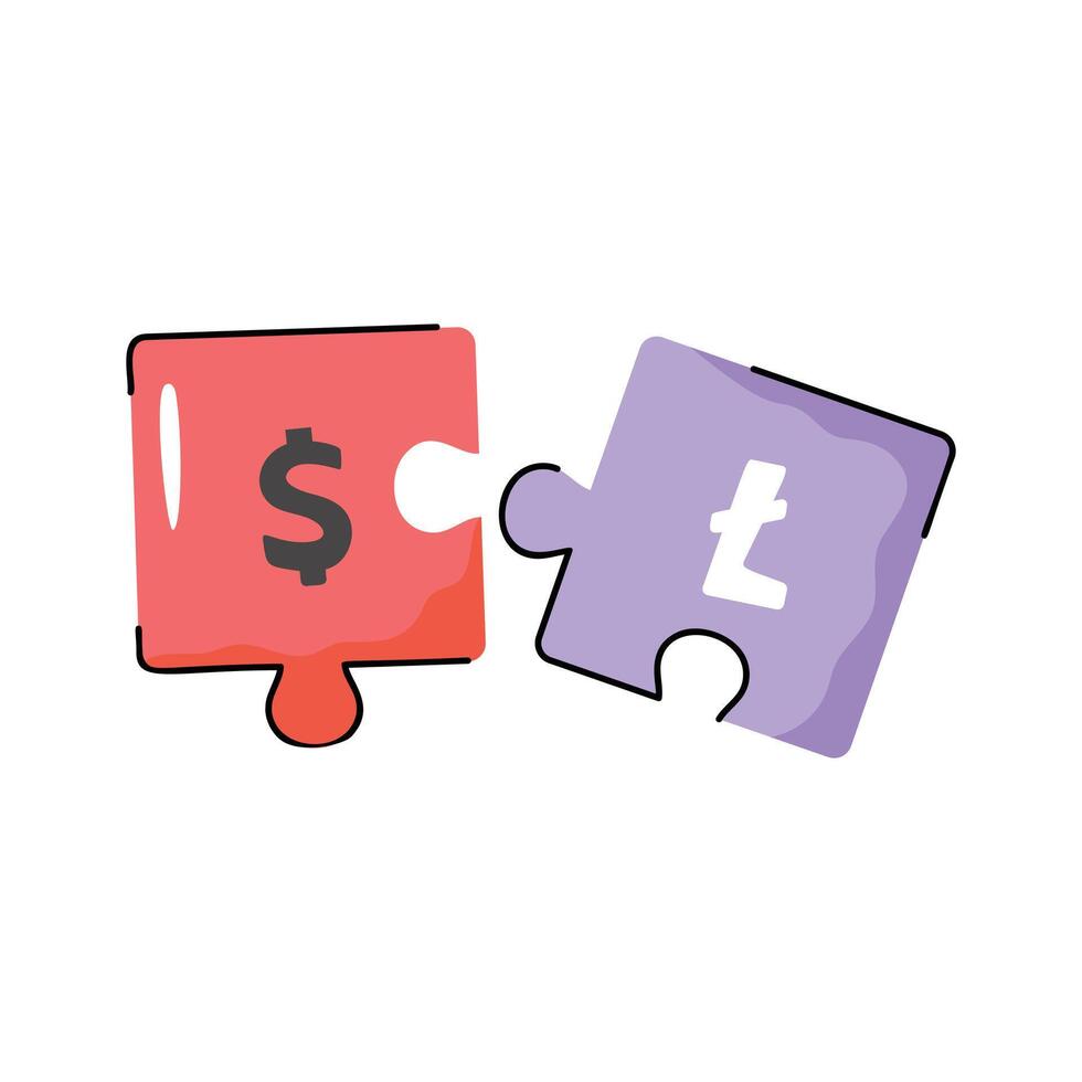 Ready to use doodle style icon depicting financial team work vector