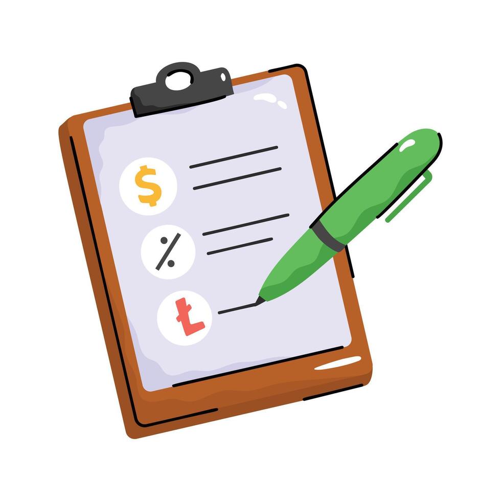 Creatively designed hand drawn icon of budget planning vector