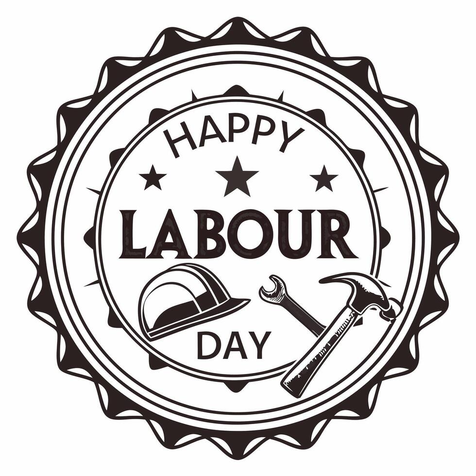 happy labour day stamp, illustration vector