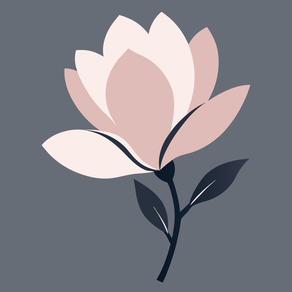 a pink flower on a gray background vector