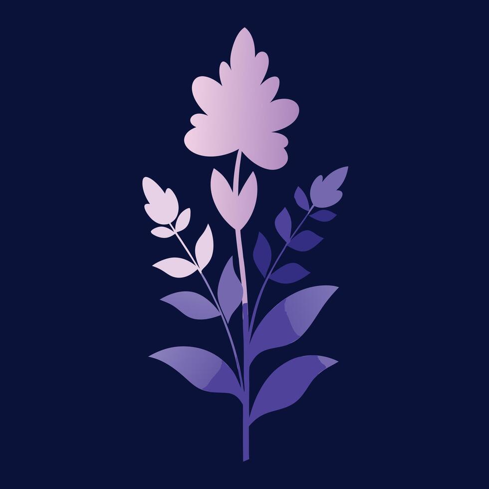 a purple flower on a dark background vector