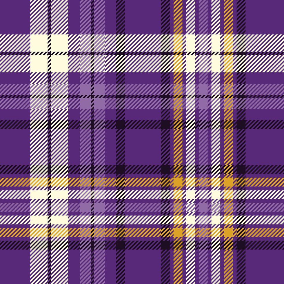 a purple and yellow plaid fabric vector